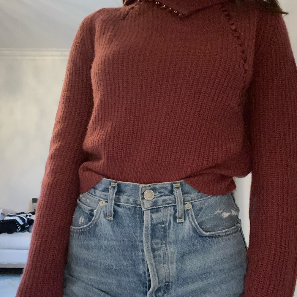 Derkek lam 10 Crosby sweater in red